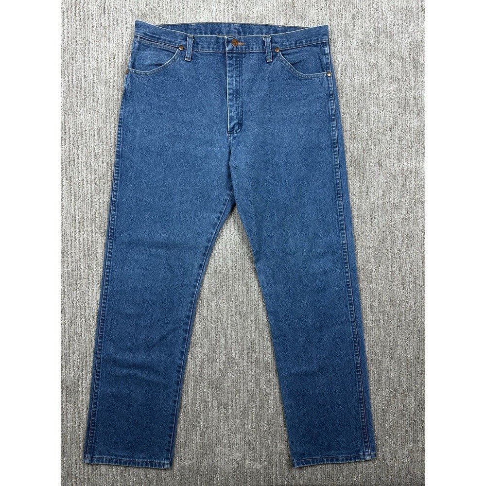 Wrangler Cowboy Cut Original Fit 13MWZGK Blue Jeans Mens 37x32 Straight Leg